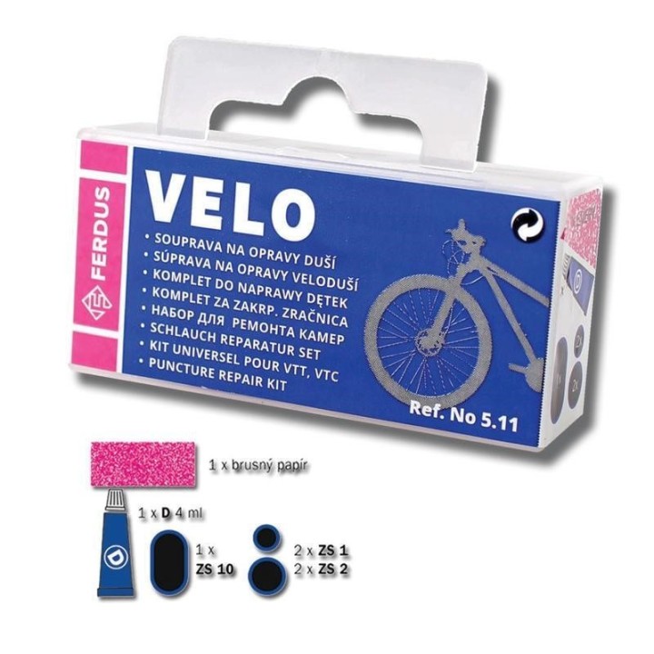 VELO Ruční sada na opravu defekt cyklo duše F.5.11